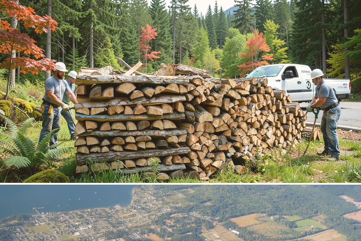 Portable Log Splitting in Coupeville, Island County, WA - Frequently booked after fall and winter storms scatter downed wood, though it is available whenever logs need splitting.