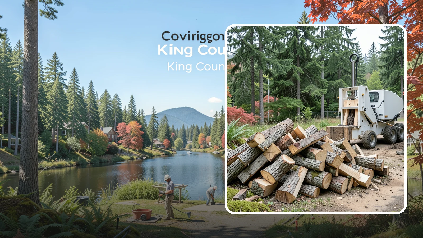 Portable Log Splitting in Covington, WA - We bring a portable splitter directly to your property to process logs wherever they landed.