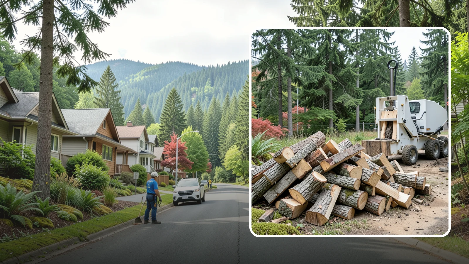 Portable Log Splitting in Darrington, WA - We bring a portable splitter directly to your property to process logs wherever they landed.