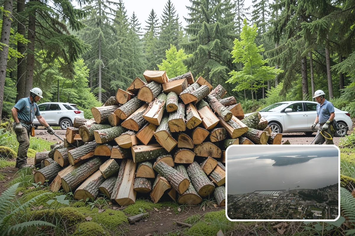 Portable Log Splitting in Des Moines, King County, WA - Brings the splitter to the wood, not the other way around