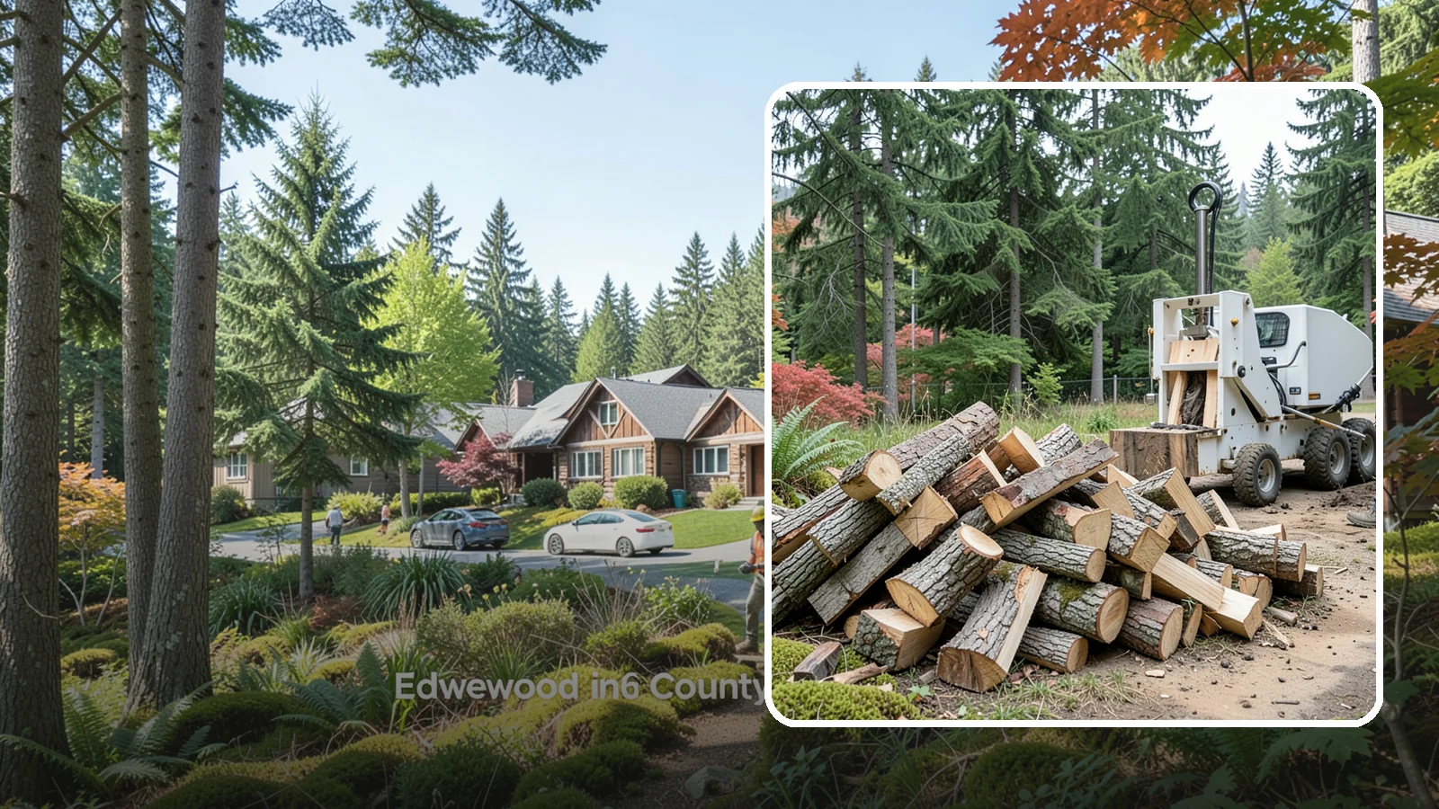 Portable Log Splitting in Edgewood, WA - We bring a portable splitter directly to your property to process logs wherever they landed.