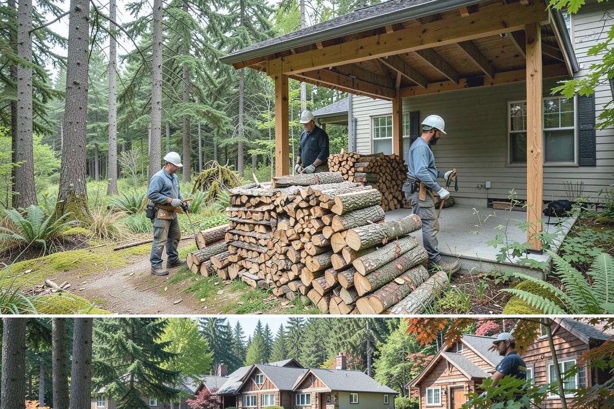 Portable Log Splitting in Edgewood, WA - Frequently booked after fall and winter storms scatter downed wood, though it is available whenever logs need splitting.