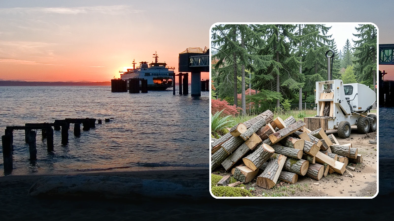 Portable Log Splitting in Edmonds, Snohomish County, WA - We bring a portable splitter directly to your property to process logs wherever they landed.