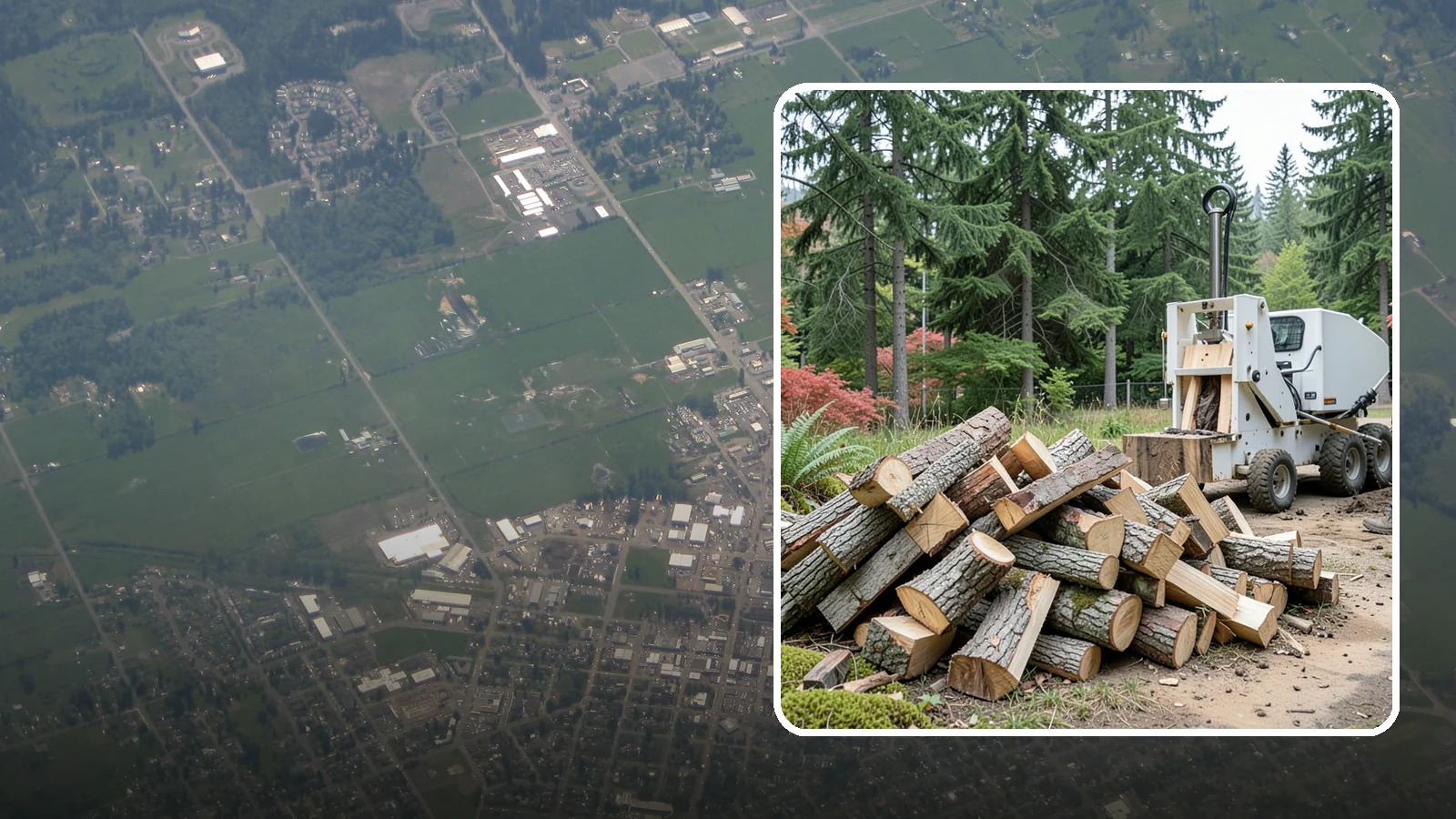 Portable Log Splitting in Enumclaw, King County, WA - We bring a portable splitter directly to your property to process logs wherever they landed.