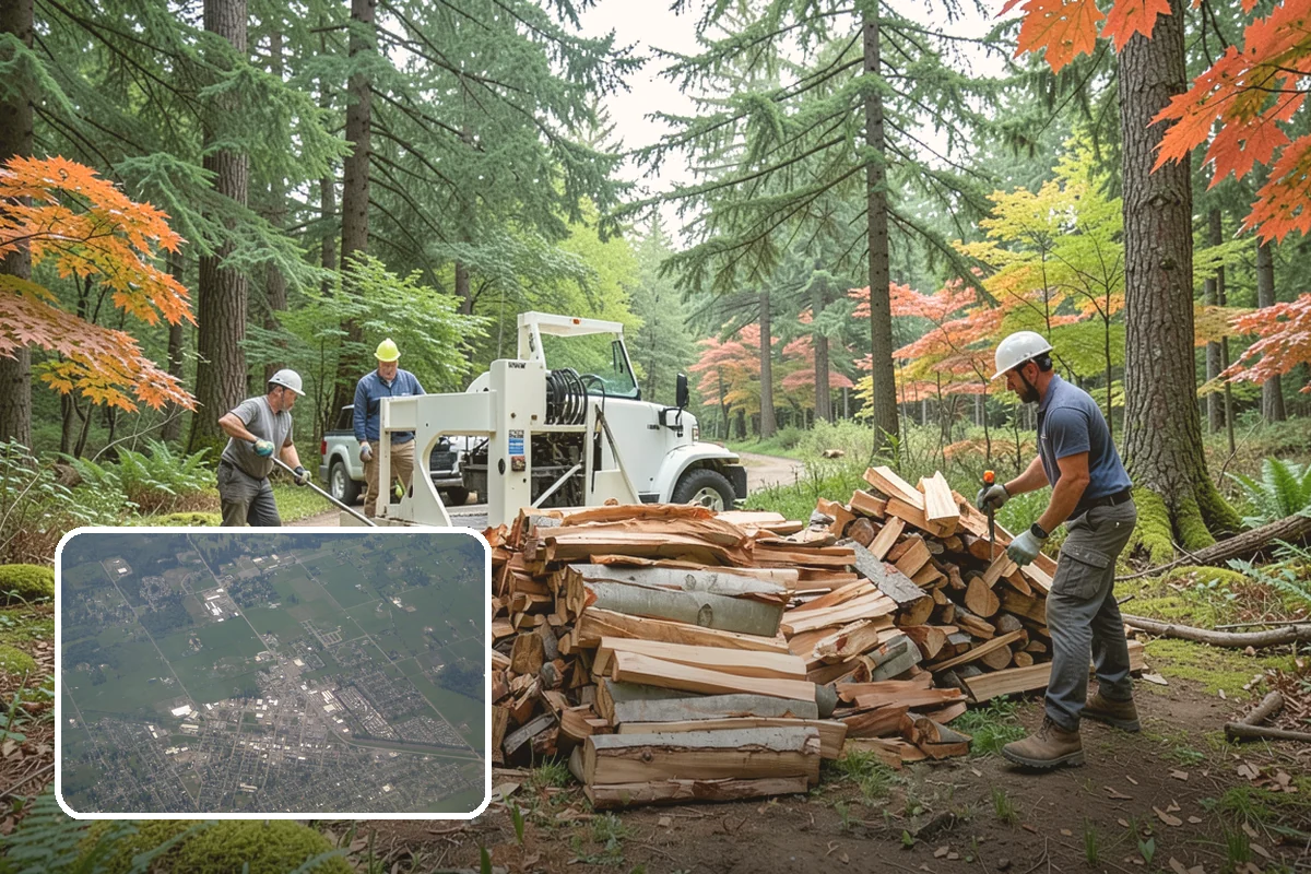 Portable Log Splitting in Enumclaw, King County, WA - Brings the splitter to the wood, not the other way around