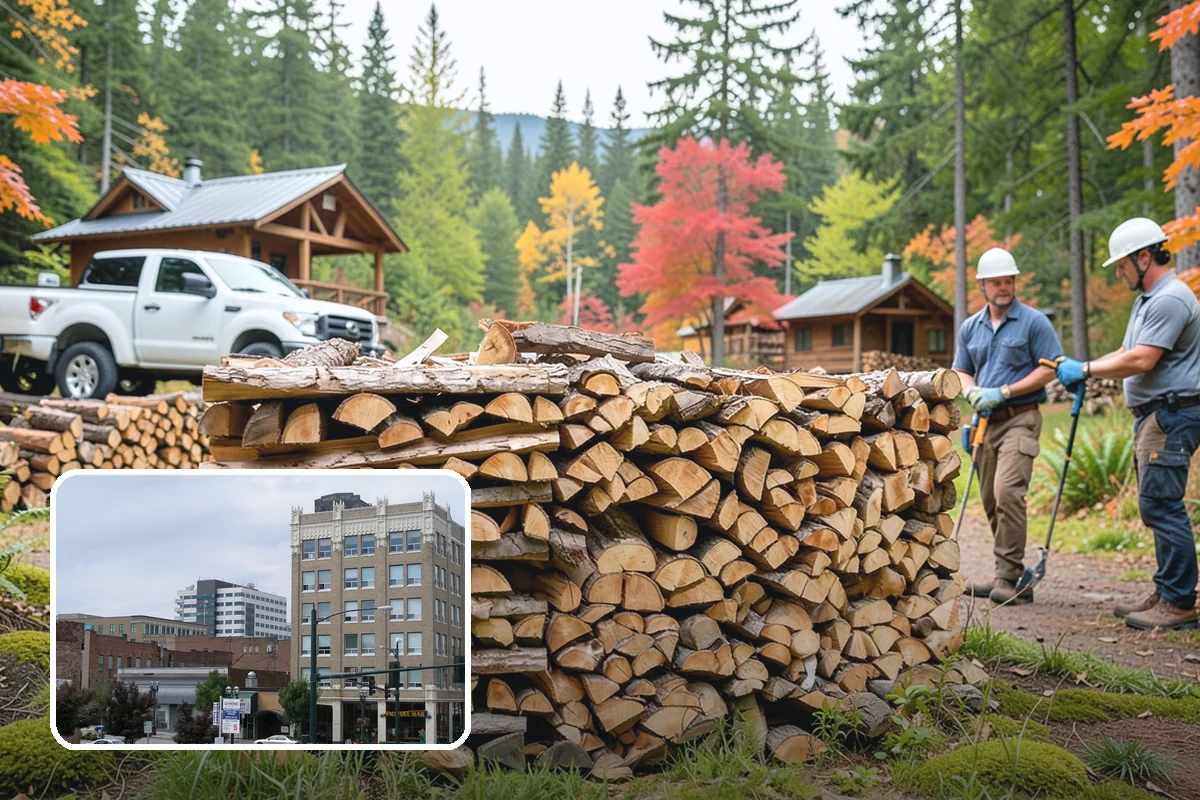 Portable Log Splitting in Everett, Snohomish County, WA - Brings the splitter to the wood, not the other way around