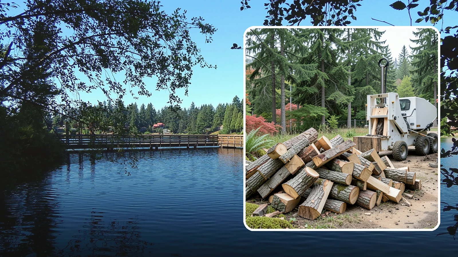 Portable Log Splitting in Federal Way, King County, WA - We bring a portable splitter directly to your property to process logs wherever they landed.