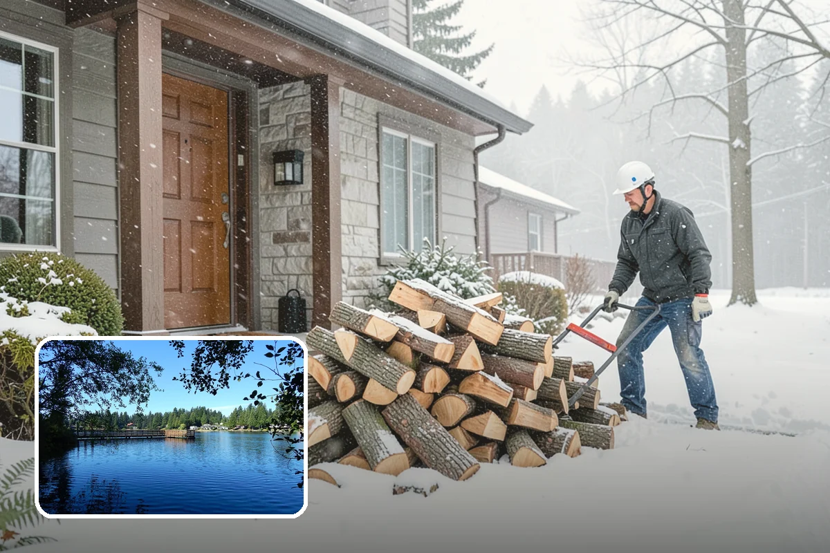 Portable Log Splitting in Federal Way, King County, WA - Brings the splitter to the wood, not the other way around