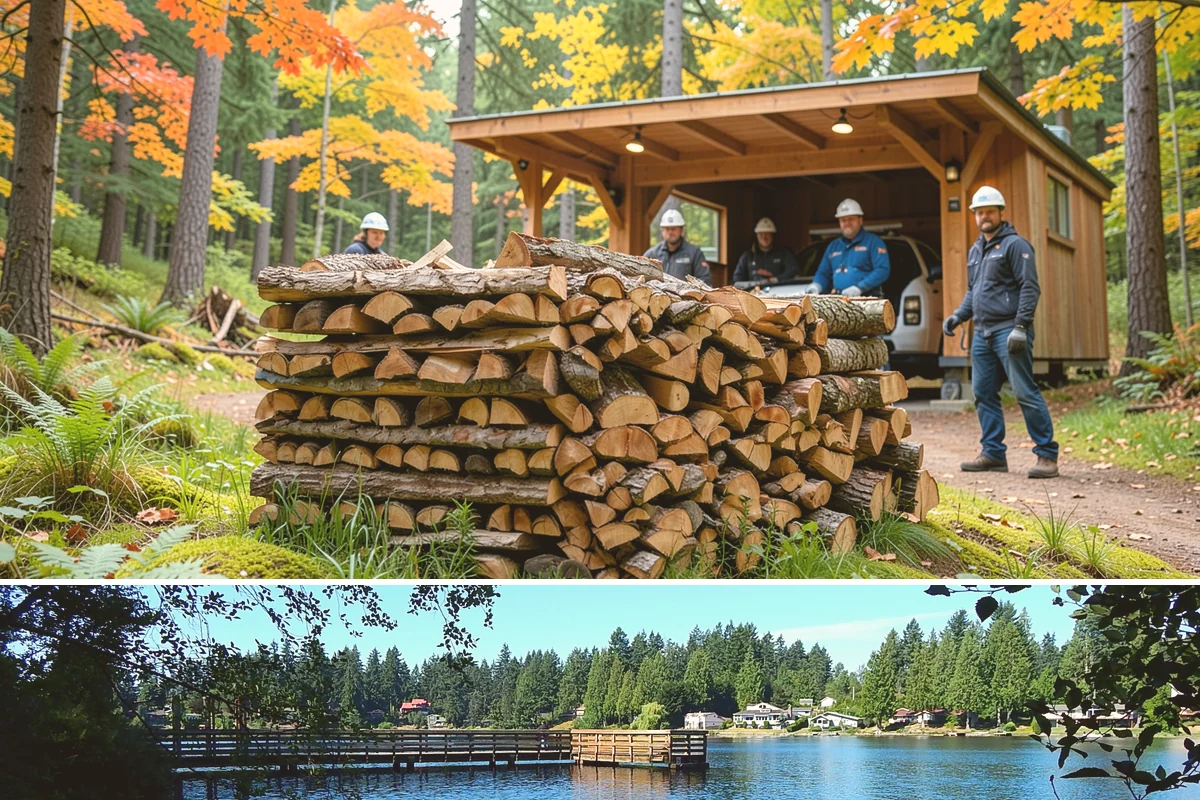 Portable Log Splitting in Federal Way, King County, WA - Frequently booked after fall and winter storms scatter downed wood, though it is available whenever logs need splitting.