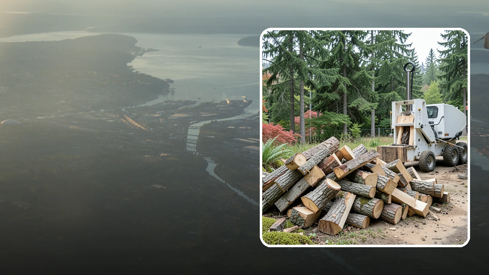 Portable Log Splitting in Fife, Pierce County, WA - We bring a portable splitter directly to your property to process logs wherever they landed.