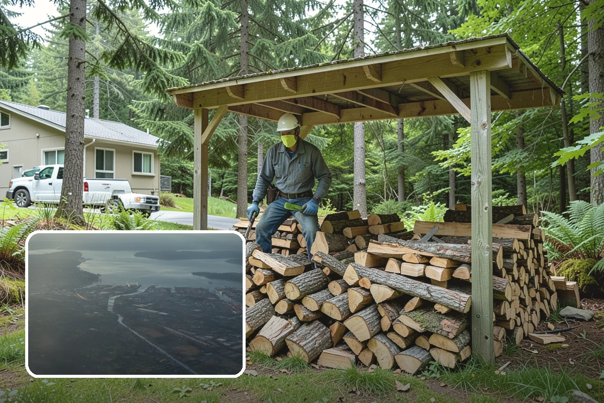 Portable Log Splitting in Fife, Pierce County, WA - Brings the splitter to the wood, not the other way around