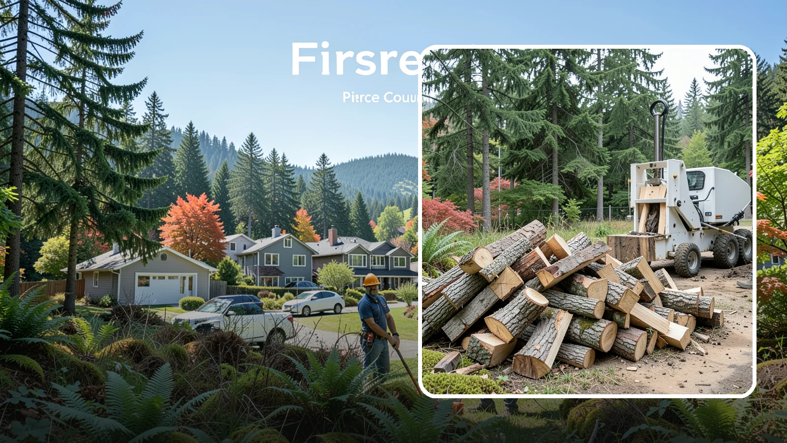 Portable Log Splitting in Fircrest, Pierce County, WA - We bring a portable splitter directly to your property to process logs wherever they landed.