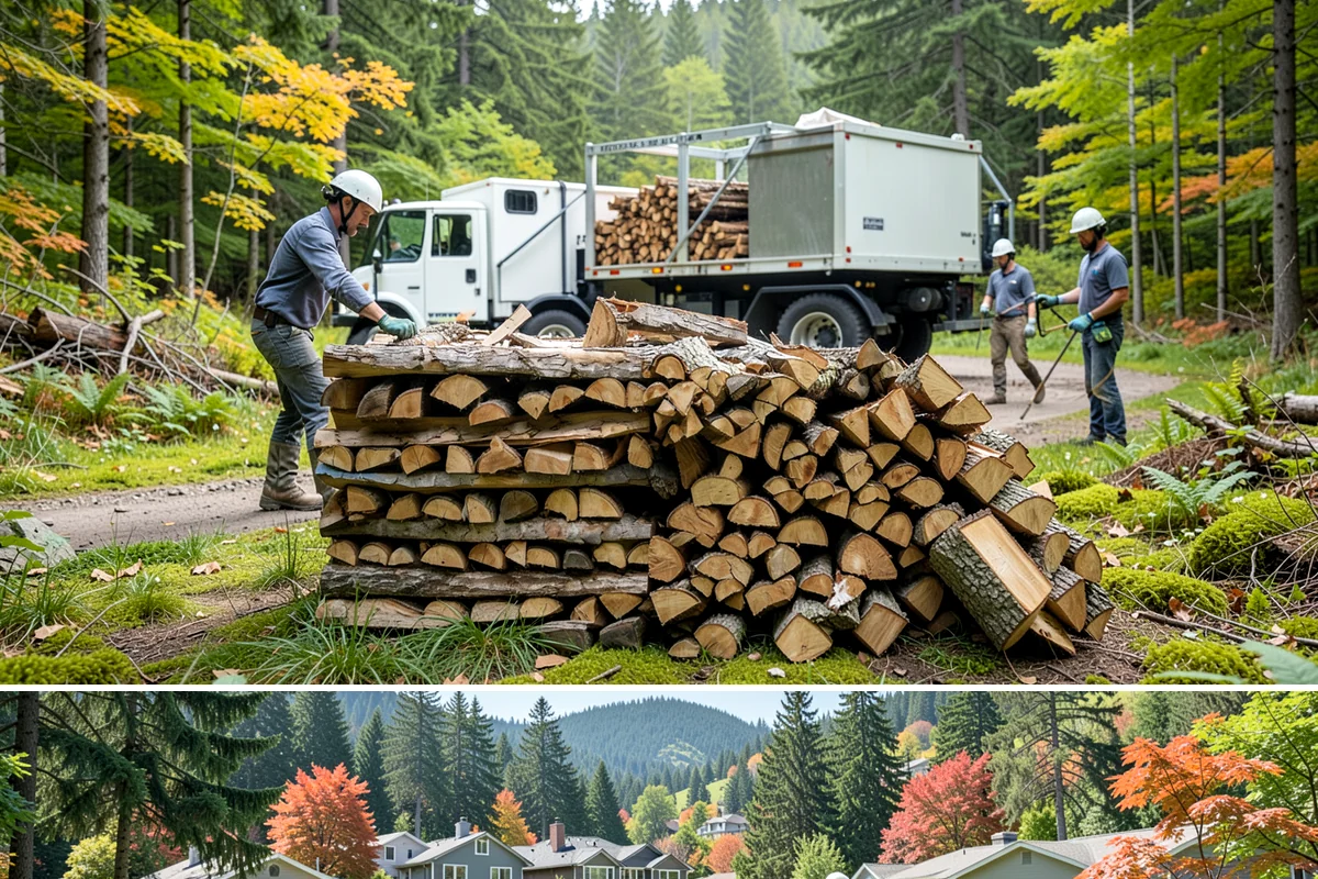 Portable Log Splitting in Fircrest, Pierce County, WA - Frequently booked after fall and winter storms scatter downed wood, though it is available whenever logs need splitting.