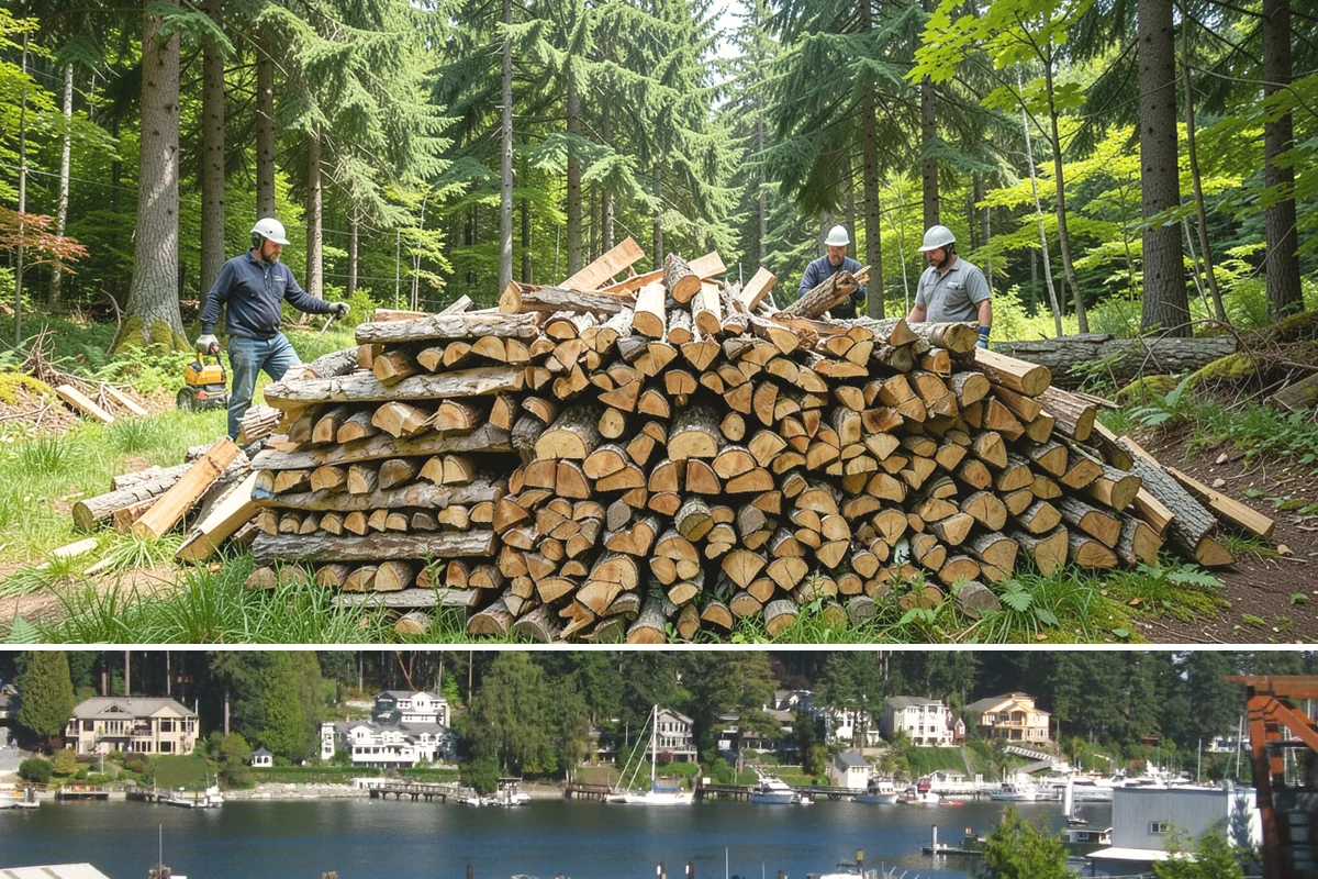 Portable Log Splitting in Gig Harbor, Pierce County, WA - Frequently booked after fall and winter storms scatter downed wood, though it is available whenever logs need splitting.