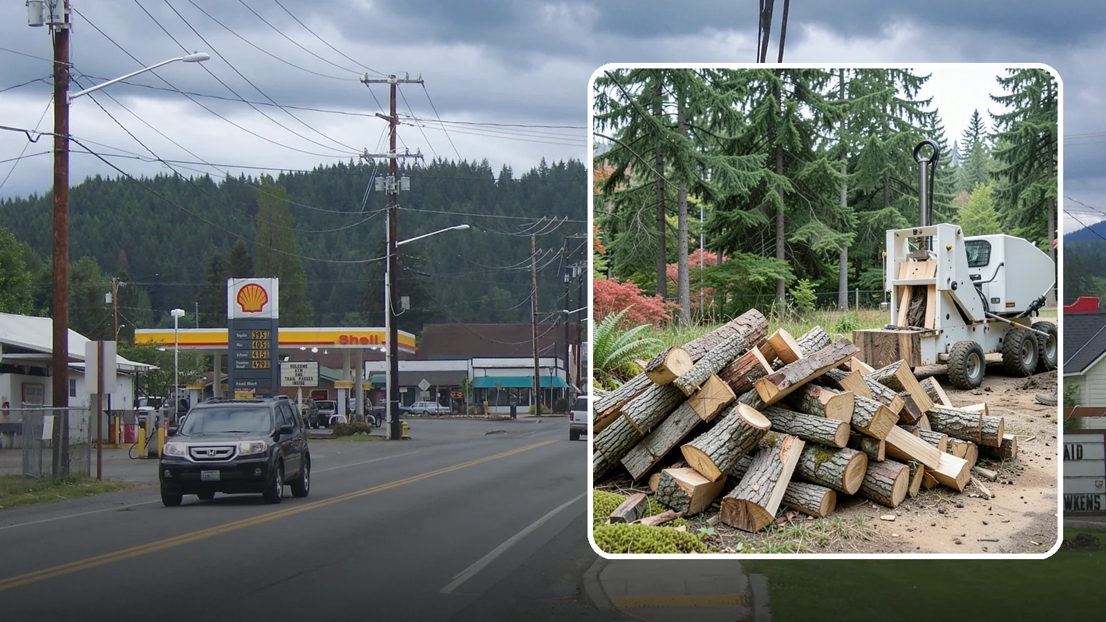 Portable Log Splitting in Granite Falls, Snohomish County, WA - We bring a portable splitter directly to your property to process logs wherever they landed.
