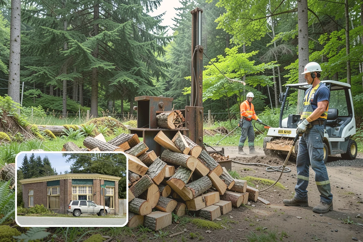 Portable Log Splitting in Hamilton, Skagit County, WA - Brings the splitter to the wood, not the other way around