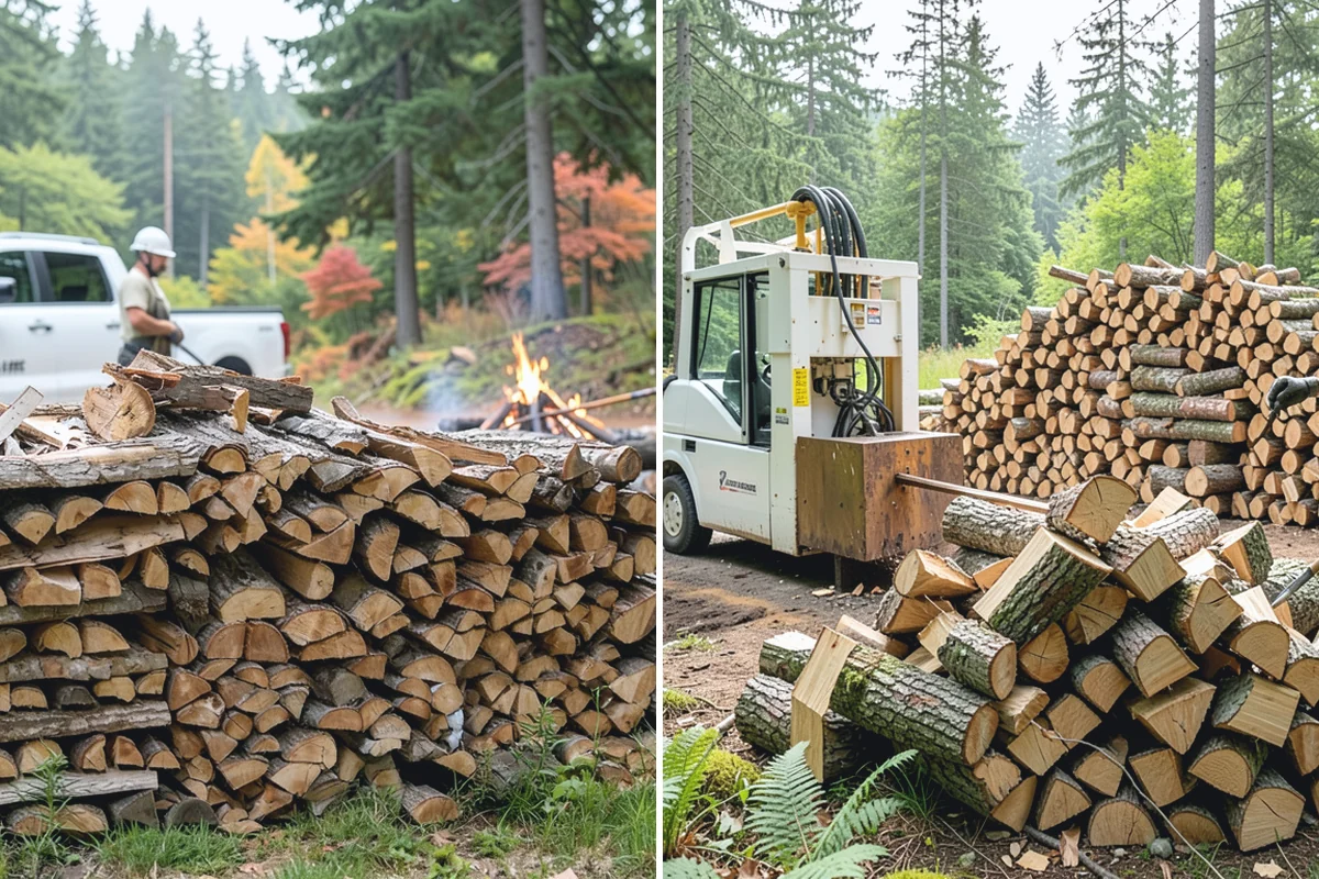 Portable Log Splitting in Hamilton, Skagit County, WA - Locate the logs and plan portable equipment access