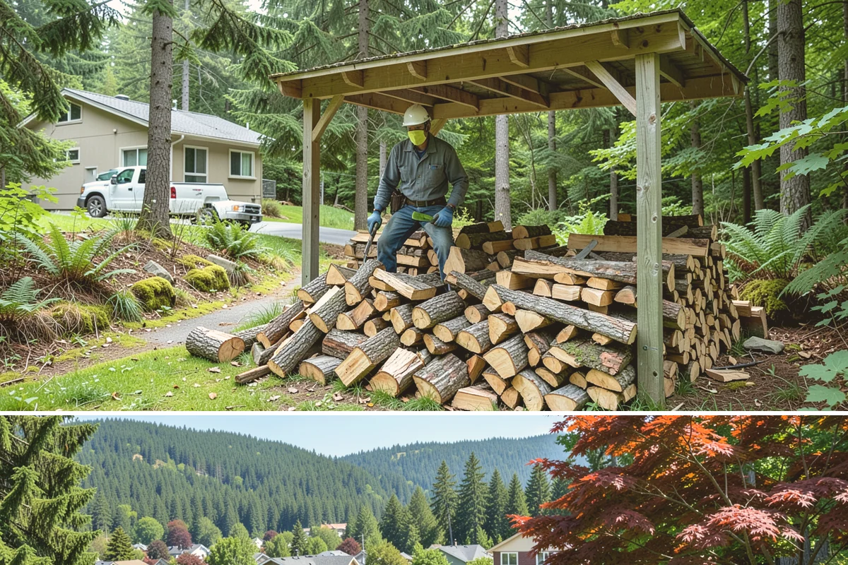 Portable Log Splitting in Index, Snohomish County, WA - Frequently booked after fall and winter storms scatter downed wood, though it is available whenever logs need splitting.