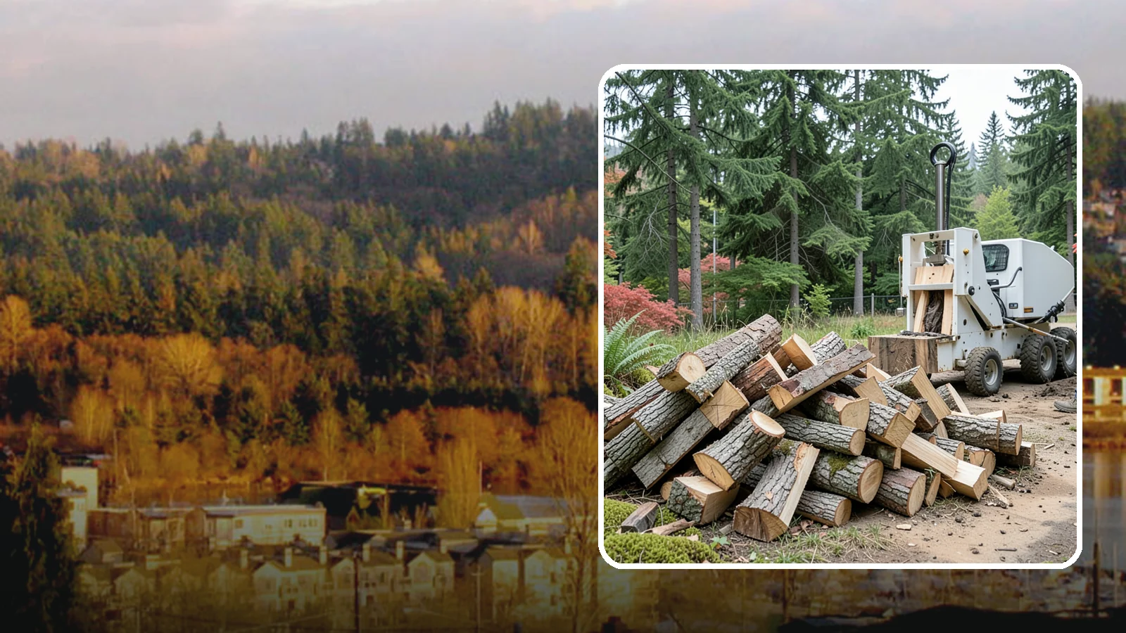Portable Log Splitting in Kenmore, King County, WA - We bring a portable splitter directly to your property to process logs wherever they landed.