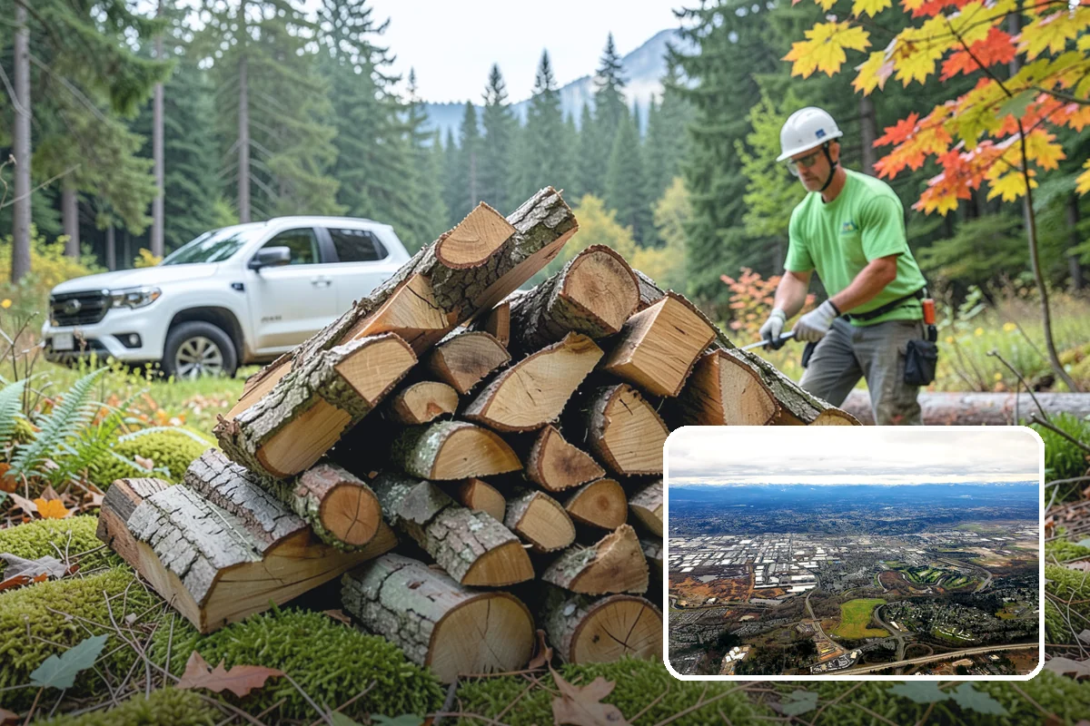 Portable Log Splitting in Kent, King County, WA - Brings the splitter to the wood, not the other way around