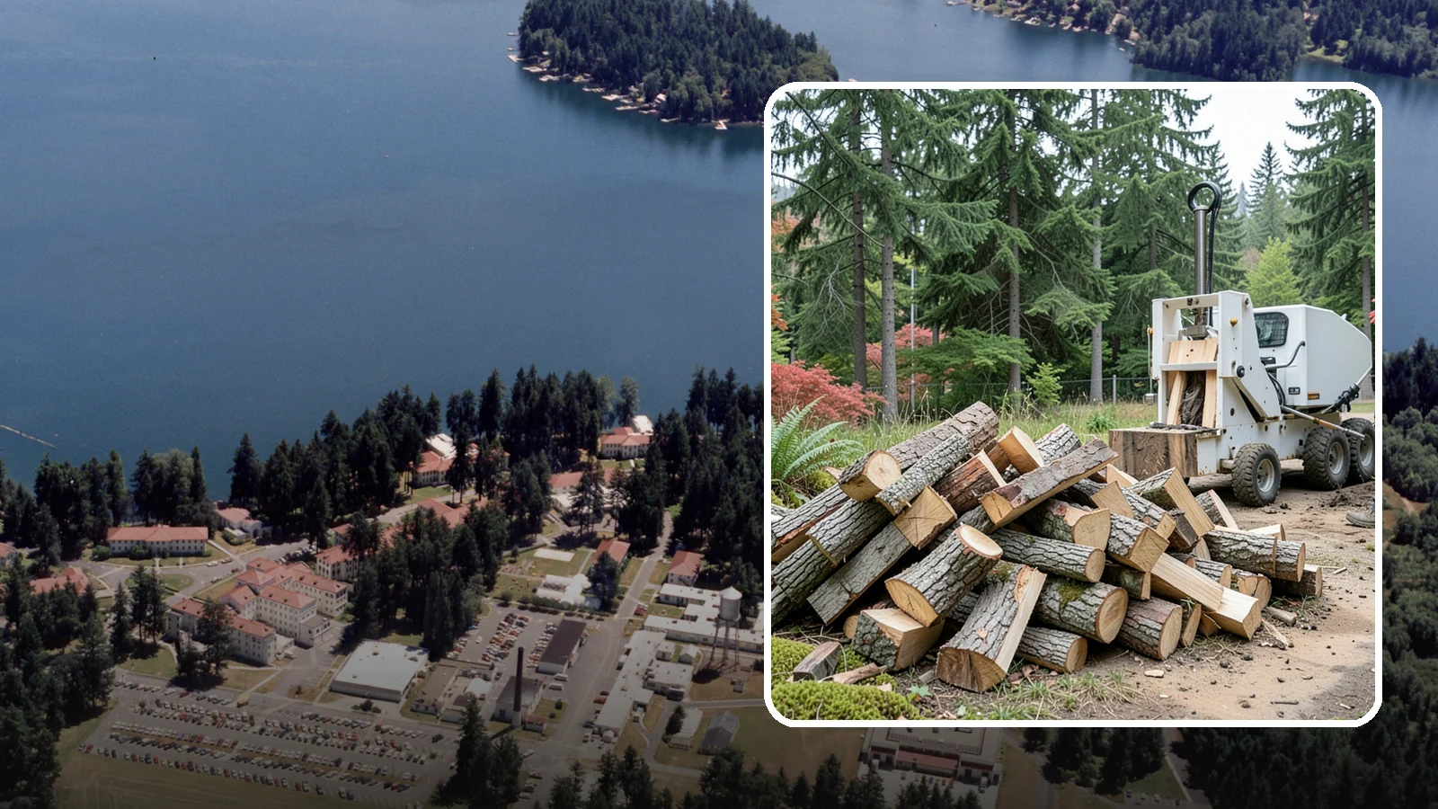 Portable Log Splitting in Lakewood, Pierce County, WA - We bring a portable splitter directly to your property to process logs wherever they landed.