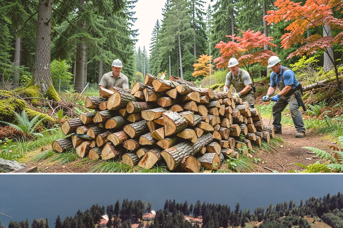Portable Log Splitting in Lakewood, Pierce County, WA - Frequently booked after fall and winter storms scatter downed wood, though it is available whenever logs need splitting.