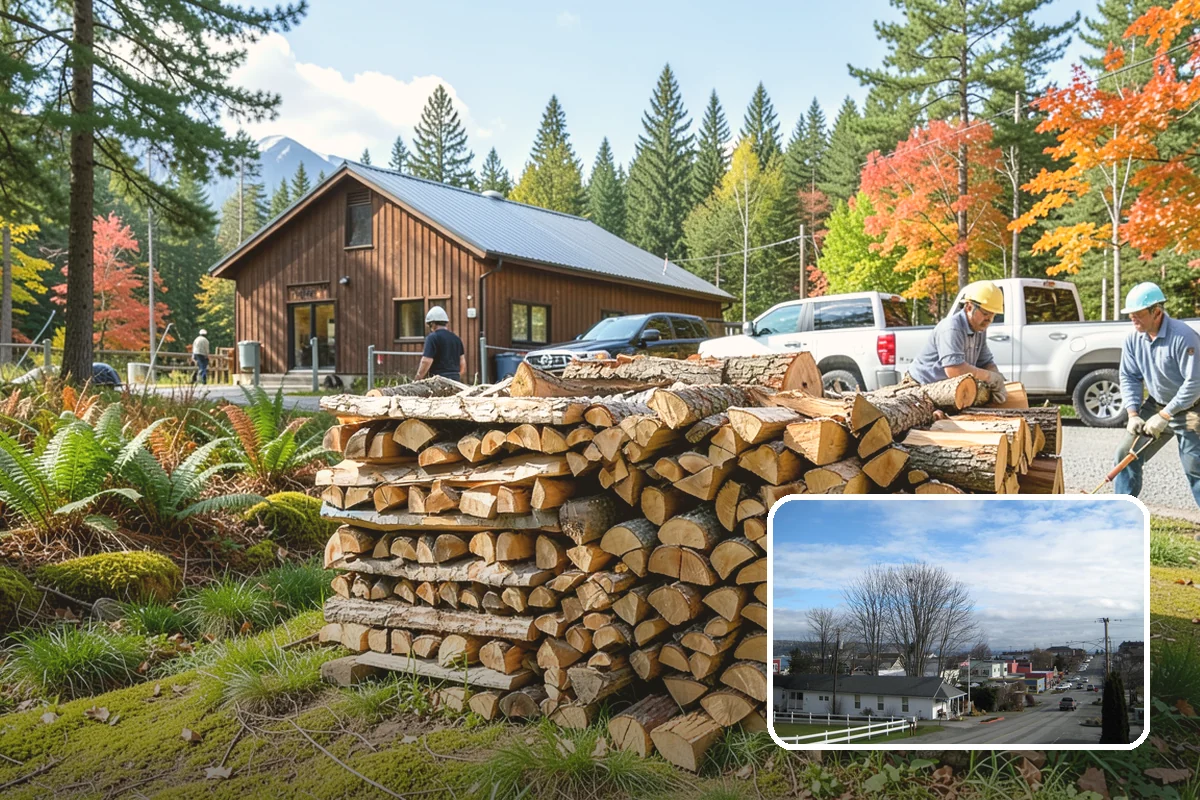 Portable Log Splitting in Langley, WA - Brings the splitter to the wood, not the other way around