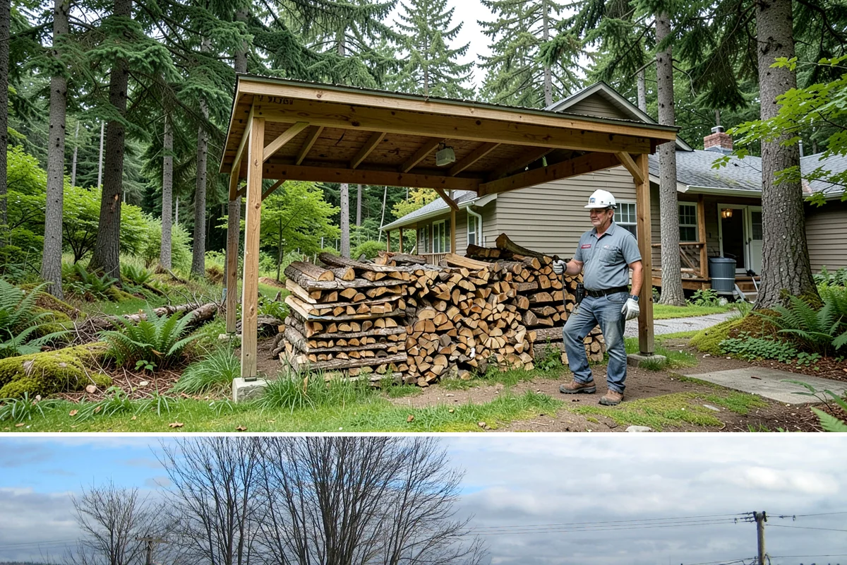 Portable Log Splitting in Langley, WA - Frequently booked after fall and winter storms scatter downed wood, though it is available whenever logs need splitting.