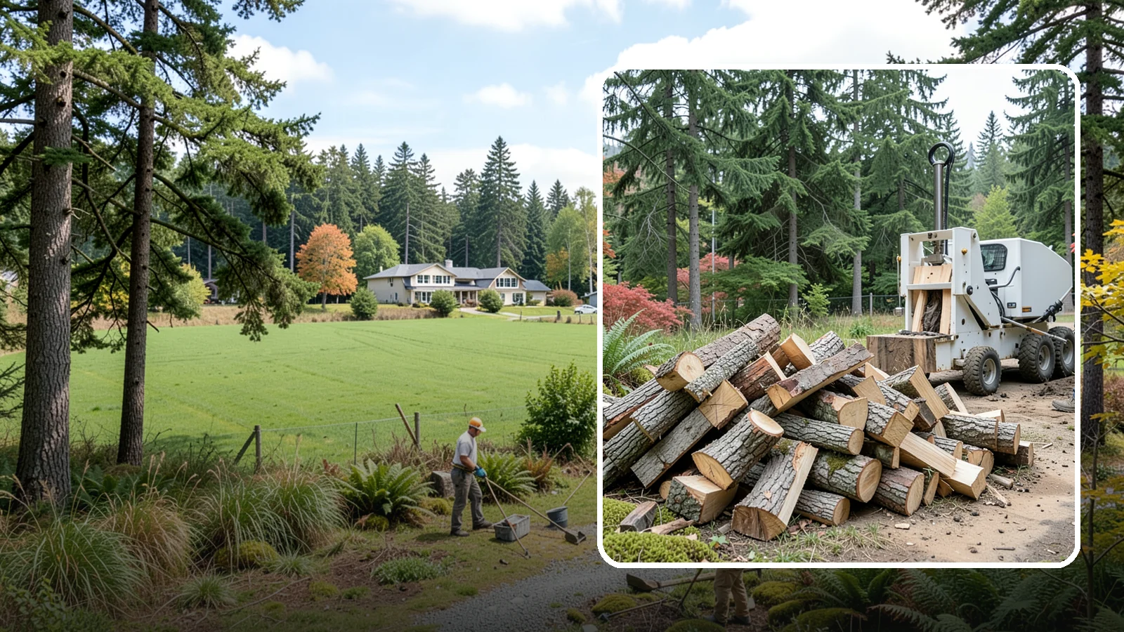 Portable Log Splitting in Lyman, WA - We bring a portable splitter directly to your property to process logs wherever they landed.