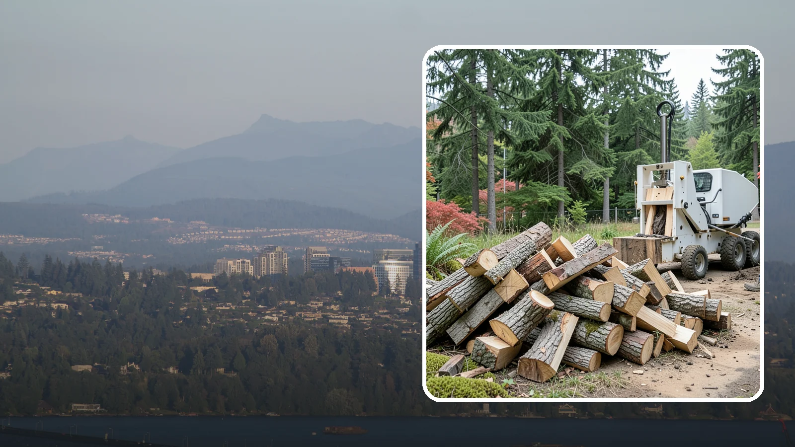 Portable Log Splitting in Medina, King County, WA - We bring a portable splitter directly to your property to process logs wherever they landed.