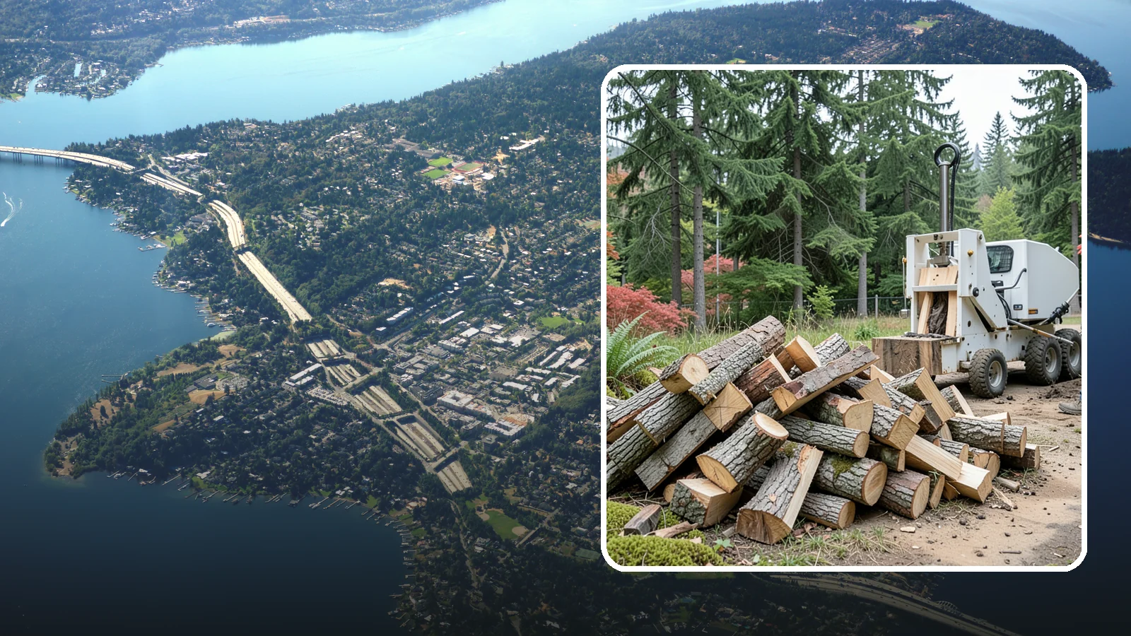 Portable Log Splitting in Mercer Island, King County, WA - We bring a portable splitter directly to your property to process logs wherever they landed.