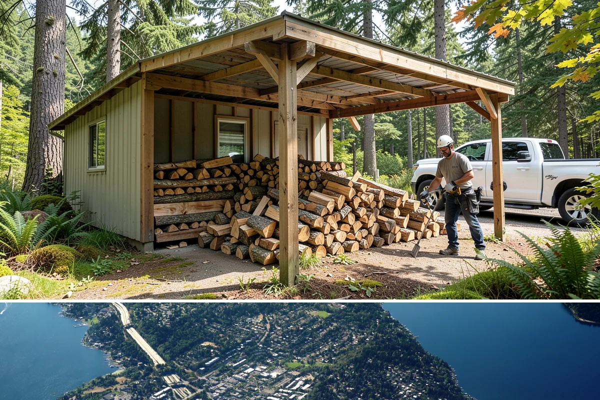 Portable Log Splitting in Mercer Island, King County, WA - Frequently booked after fall and winter storms scatter downed wood, though it is available whenever logs need splitting.