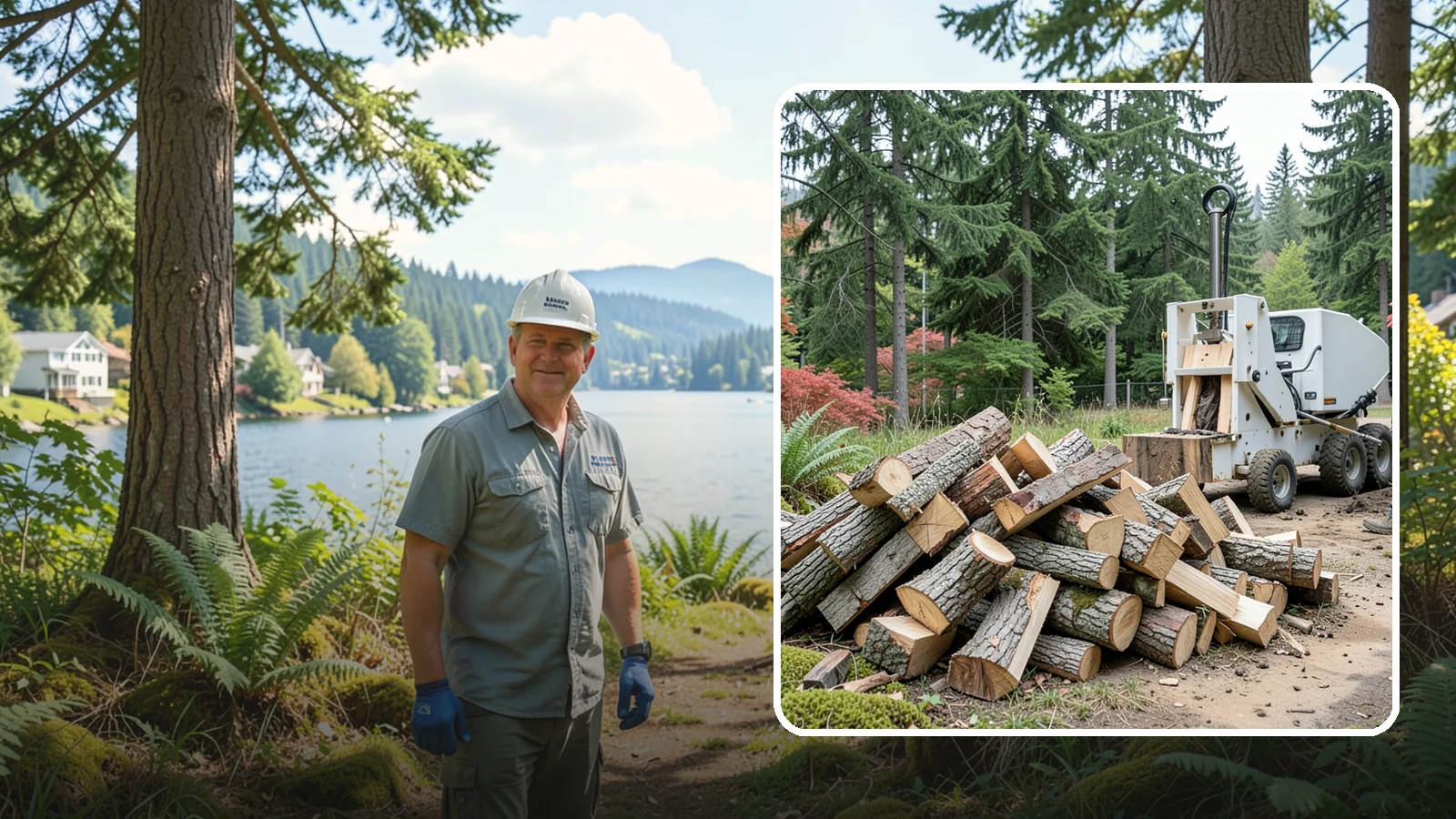 Portable Log Splitting in Milton, King County, WA - We bring a portable splitter directly to your property to process logs wherever they landed.
