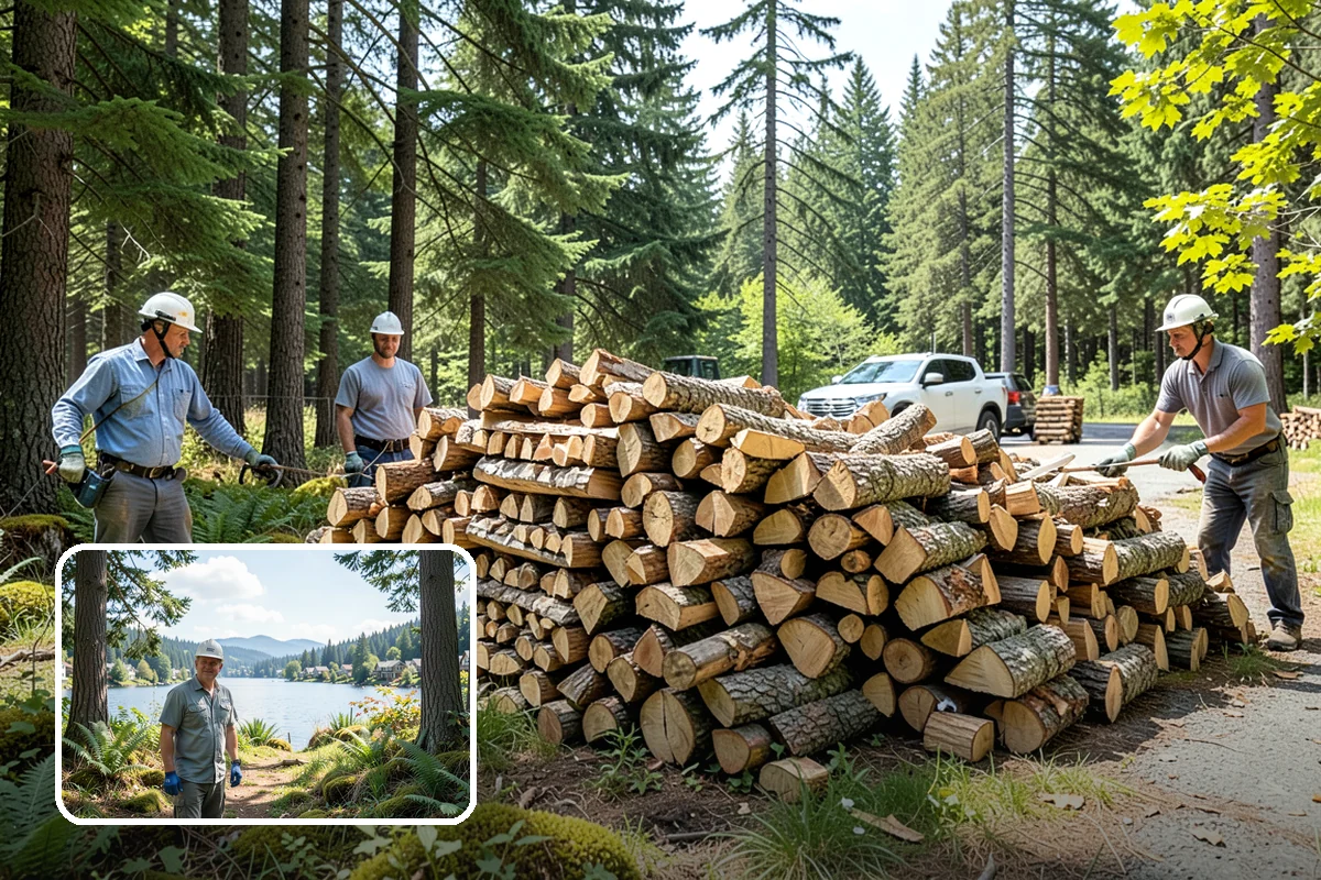 Portable Log Splitting in Milton, King County, WA - Brings the splitter to the wood, not the other way around