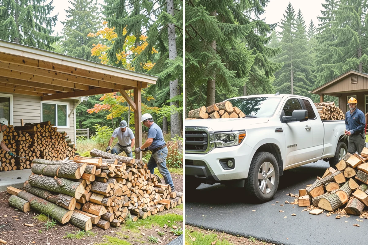 Portable Log Splitting in Milton, King County, WA - Locate the logs and plan portable equipment access