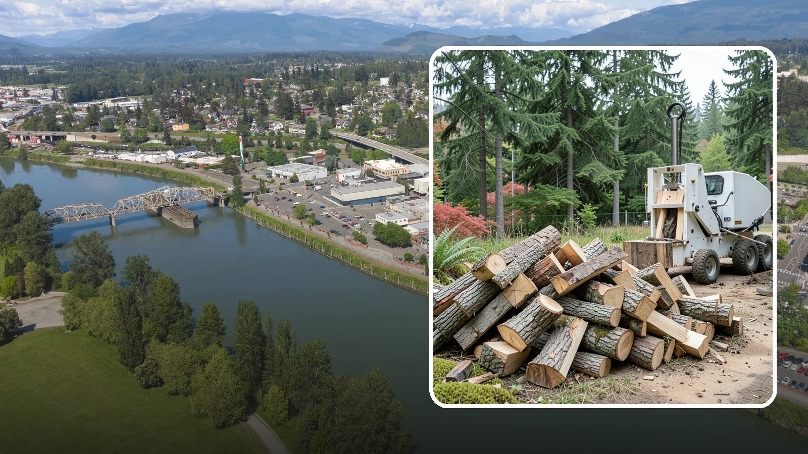 Portable Log Splitting in Mount Vernon, WA - We bring a portable splitter directly to your property to process logs wherever they landed.