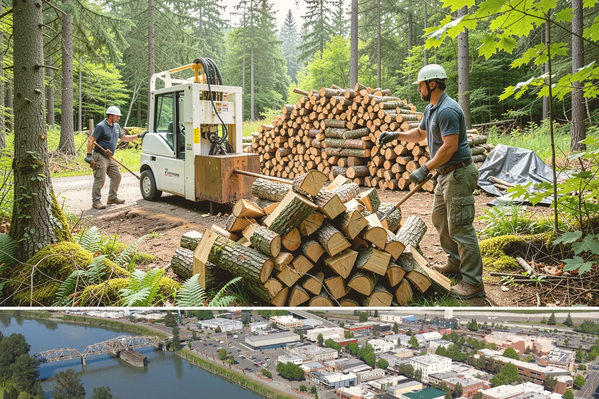 Portable Log Splitting in Mount Vernon, WA - Frequently booked after fall and winter storms scatter downed wood, though it is available whenever logs need splitting.