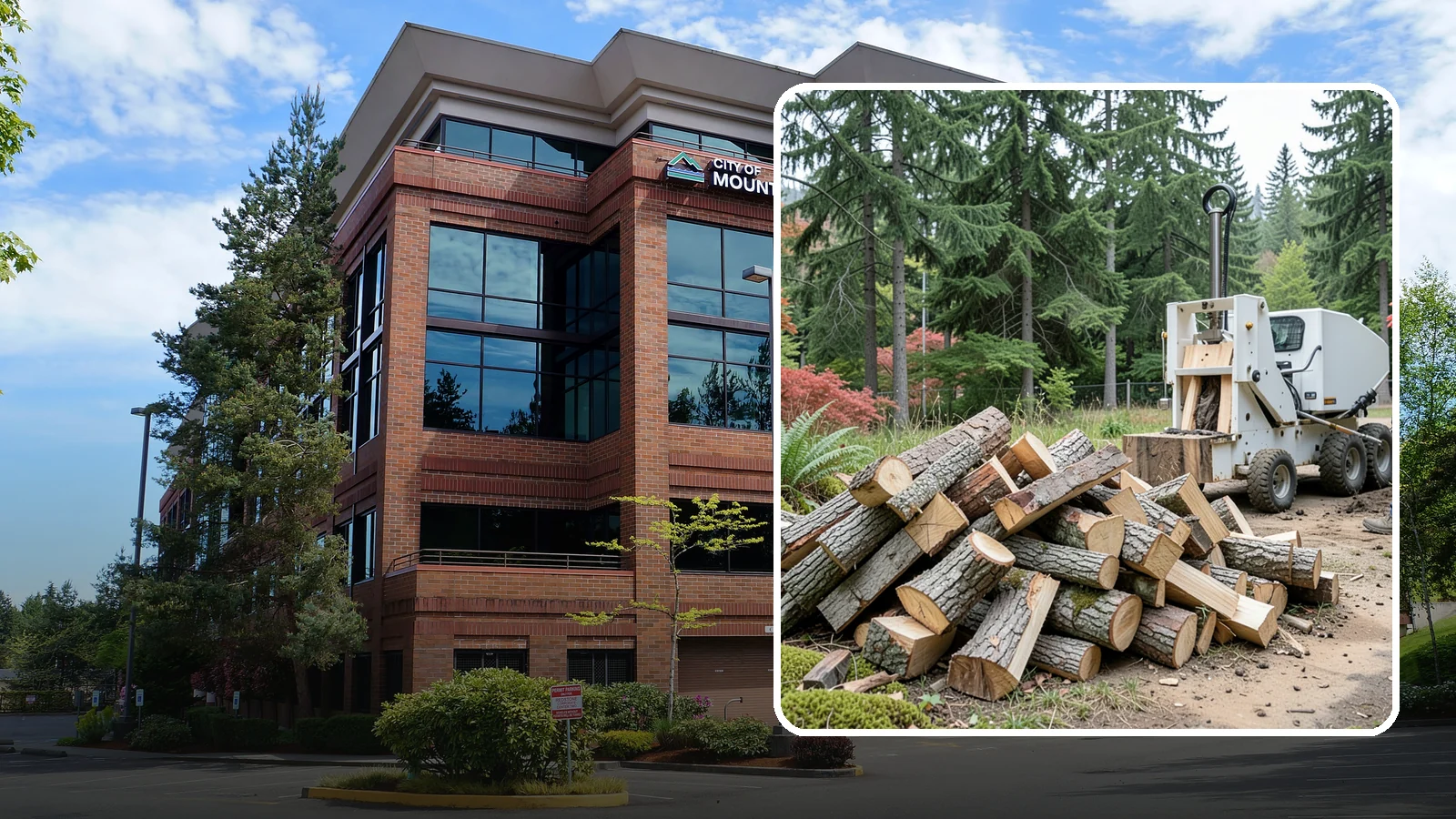 Portable Log Splitting in Mountlake Terrace, Snohomish County, WA - We bring a portable splitter directly to your property to process logs wherever they landed.