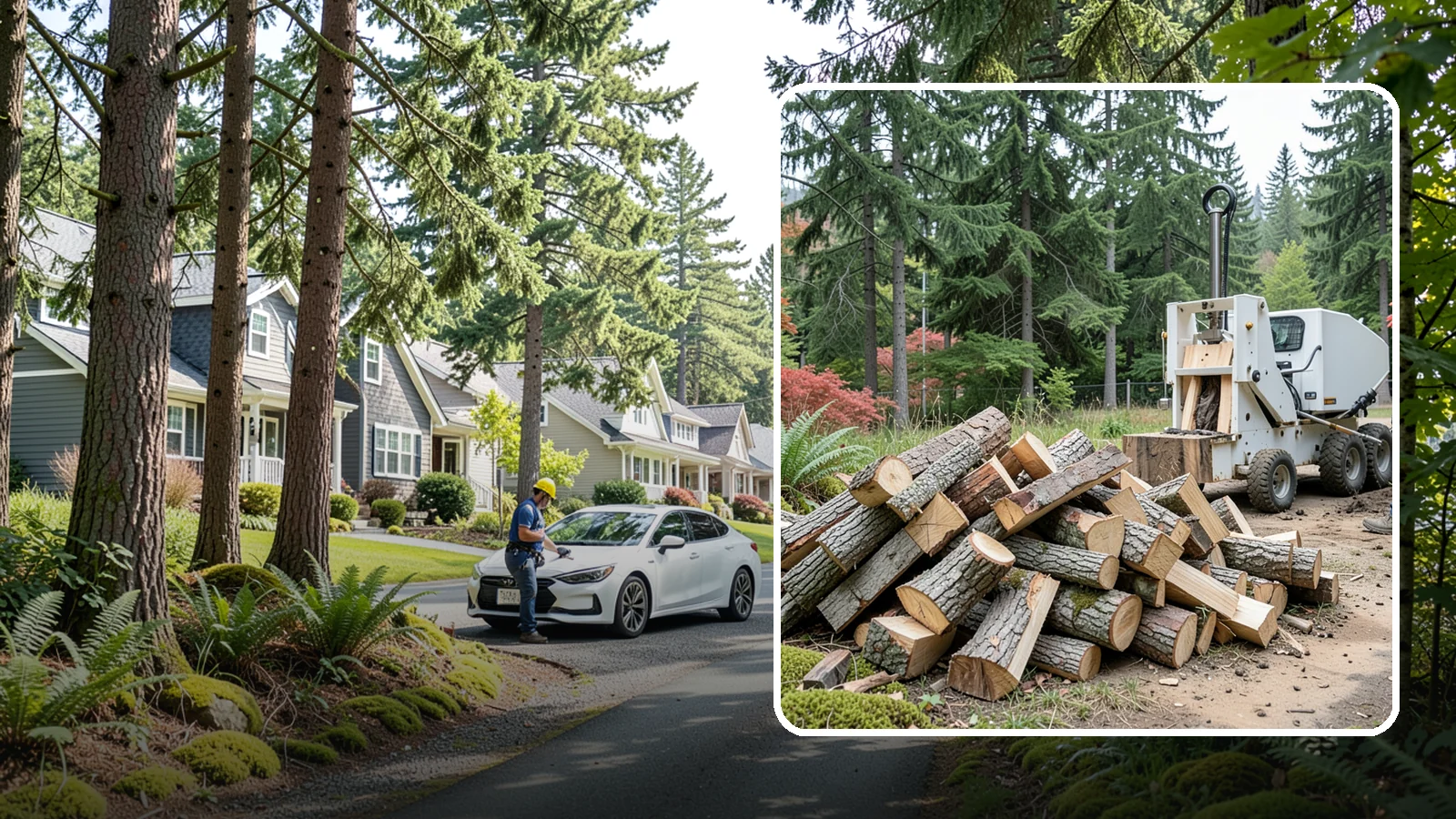 Portable Log Splitting in Normandy Park, King County, WA - We bring a portable splitter directly to your property to process logs wherever they landed.