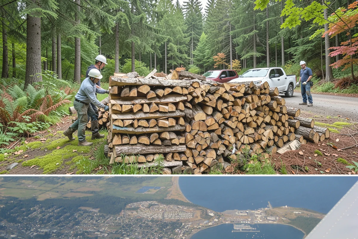 Portable Log Splitting in Oak Harbor, Island County, WA - Frequently booked after fall and winter storms scatter downed wood, though it is available whenever logs need splitting.