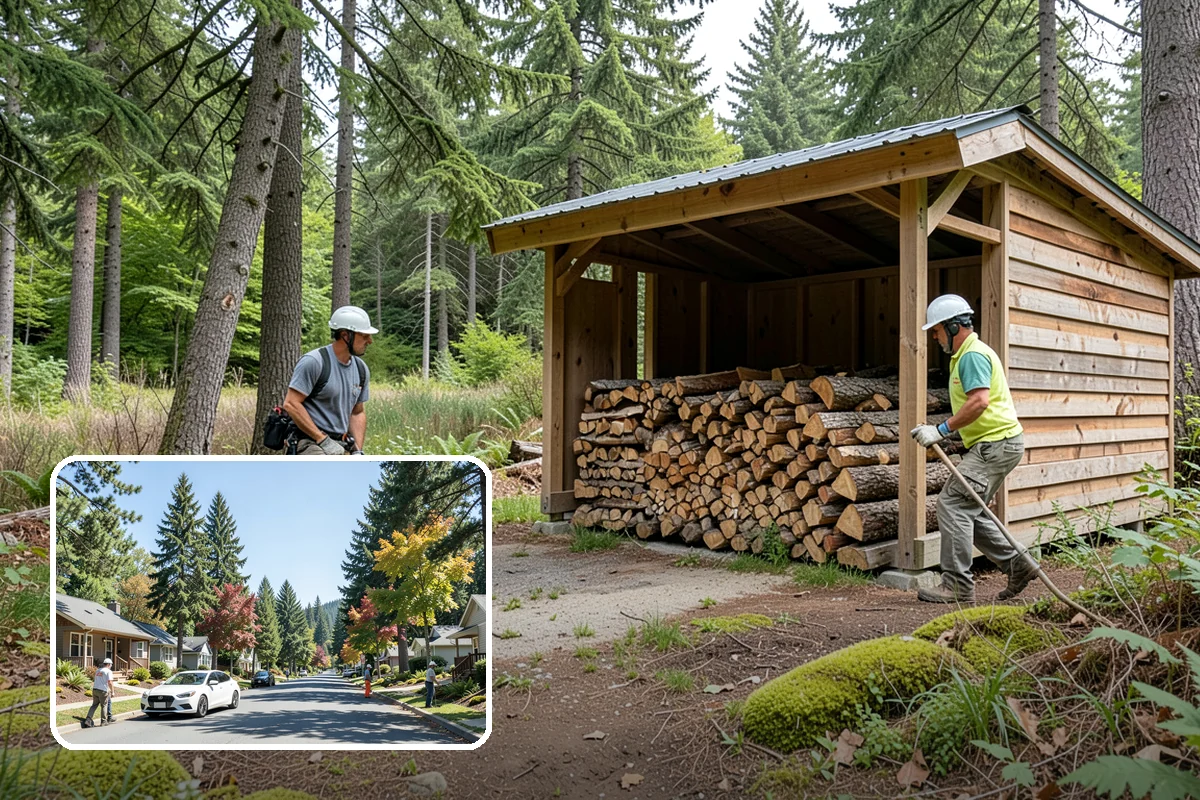Portable Log Splitting in Orting, Pierce County, WA - Brings the splitter to the wood, not the other way around