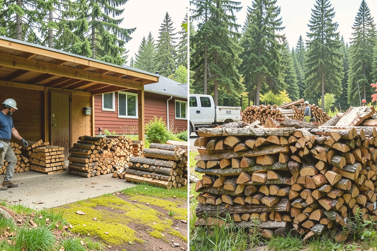 Portable Log Splitting in Orting, Pierce County, WA - Locate the logs and plan portable equipment access