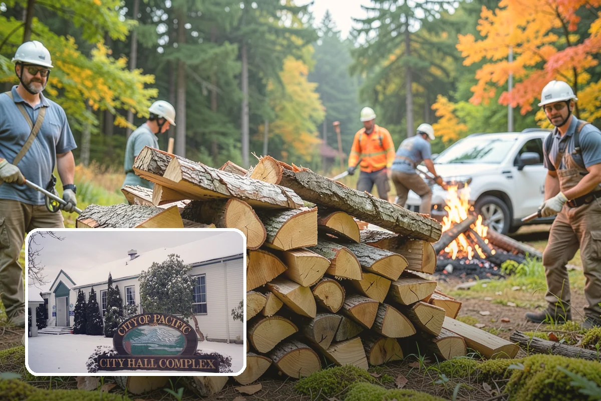 Portable Log Splitting in Pacific, King County, WA - Brings the splitter to the wood, not the other way around
