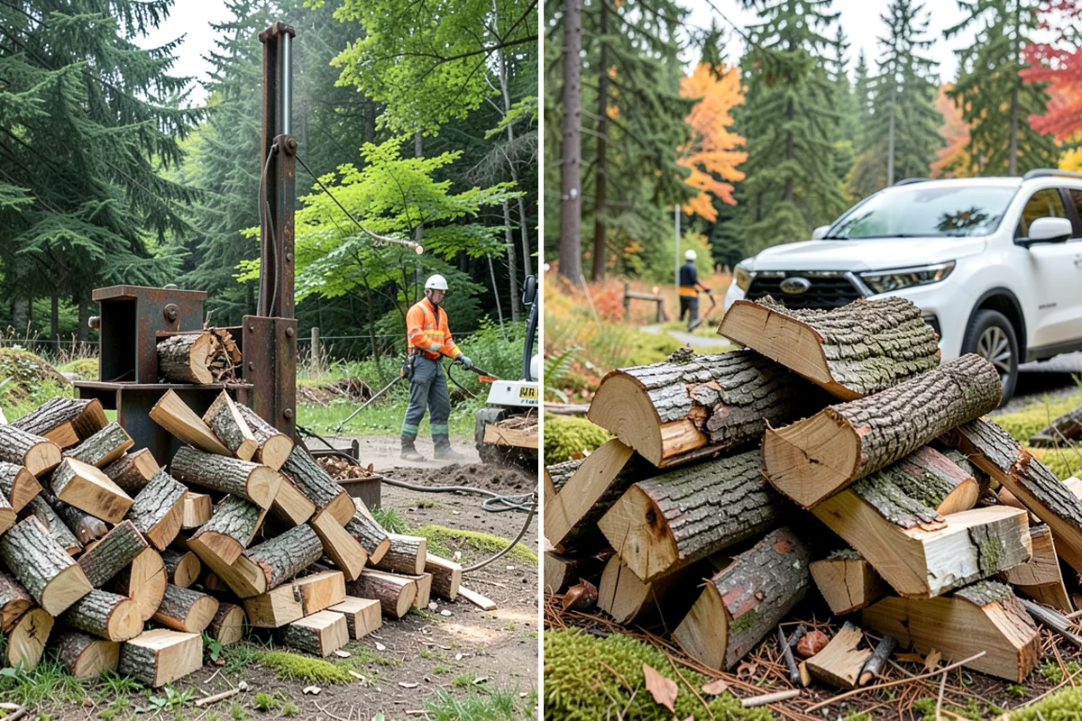 Portable Log Splitting in Puyallup, Pierce County, WA - Locate the logs and plan portable equipment access
