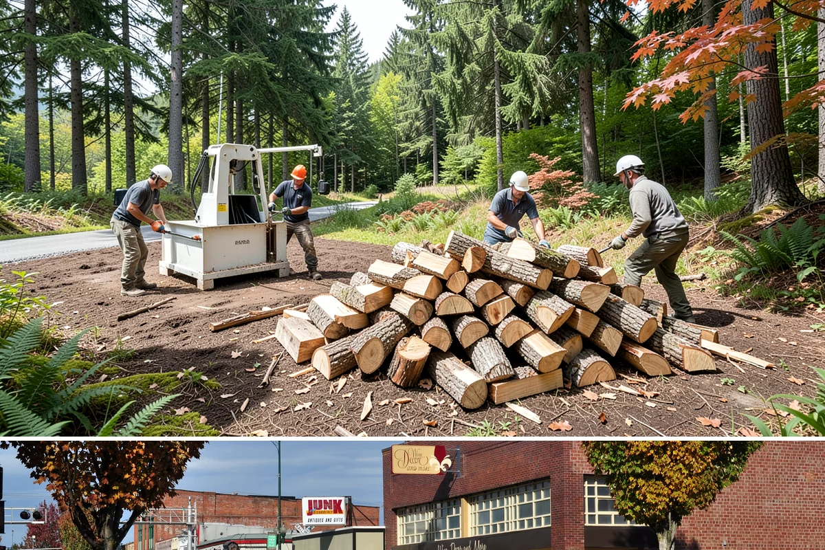 Portable Log Splitting in Puyallup, Pierce County, WA - Frequently booked after fall and winter storms scatter downed wood, though it is available whenever logs need splitting.