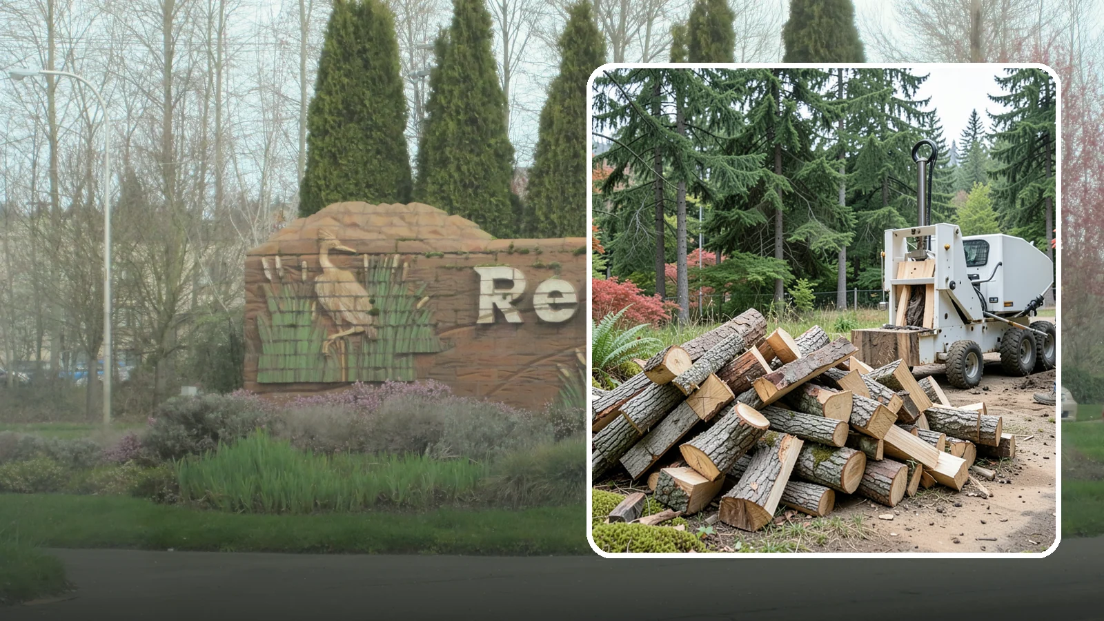Portable Log Splitting in Renton, King County, WA - We bring a portable splitter directly to your property to process logs wherever they landed.