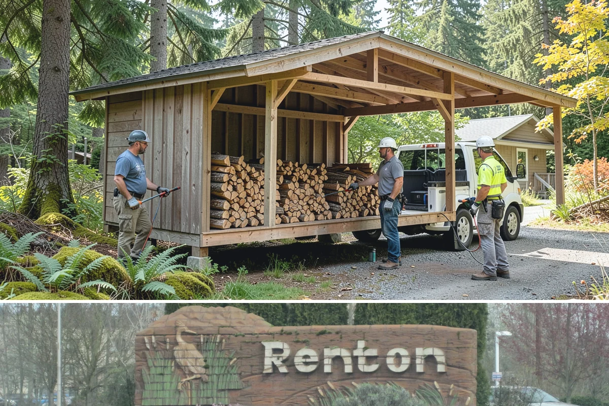 Portable Log Splitting in Renton, King County, WA - Frequently booked after fall and winter storms scatter downed wood, though it is available whenever logs need splitting.