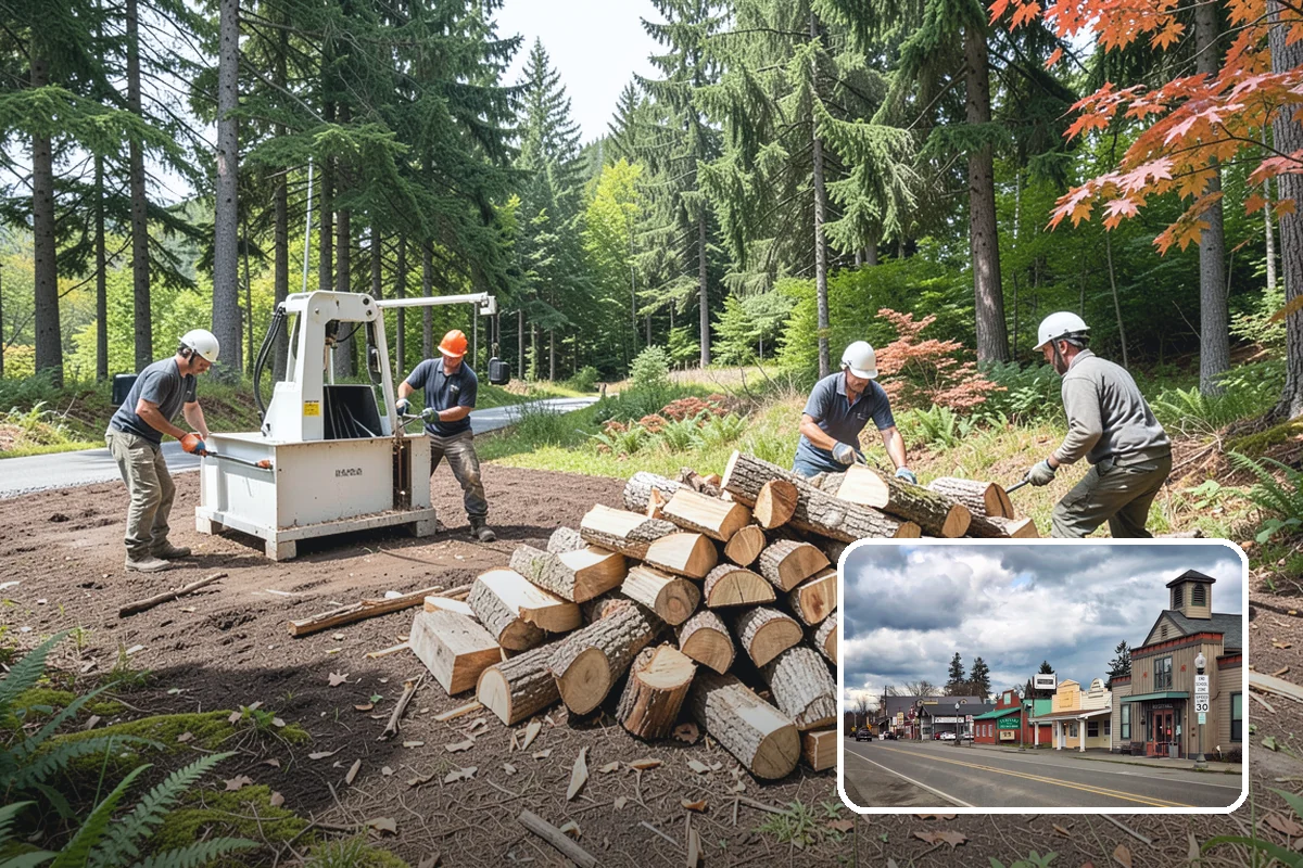 Portable Log Splitting in Roy, Pierce County, WA - Brings the splitter to the wood, not the other way around