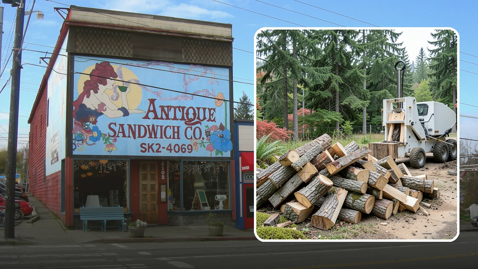 Portable Log Splitting in Ruston, Pierce County, WA - We bring a portable splitter directly to your property to process logs wherever they landed.