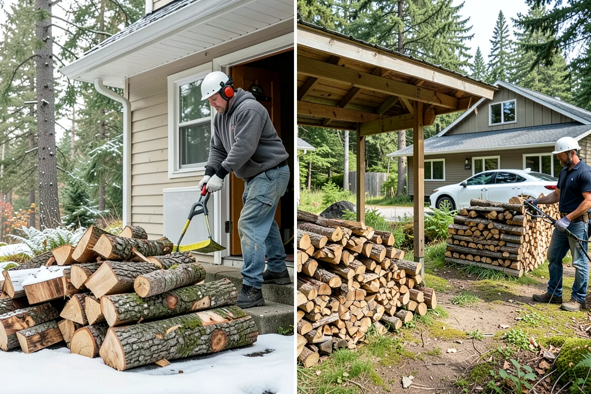 Portable Log Splitting in Seattle, King County, WA - Locate the logs and plan portable equipment access